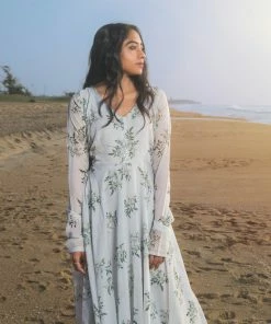 Niram Ever Willow Grey- Floral Organza Dress