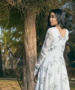 Niram Ever Willow Grey- Floral Organza Dress