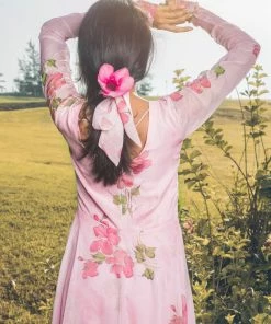 Niram Pink - Floral Organza Dress 7 Niram Pink - Floral Organza Dress