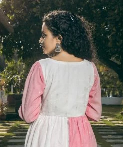 Niram Half & Half Dress - Pink & White Ever Willow