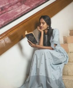 Niram Cotton Buttis Maxi Dress - Grey