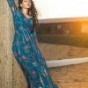 Niram Ever Willow Blue Floral Printed Georgette Dress