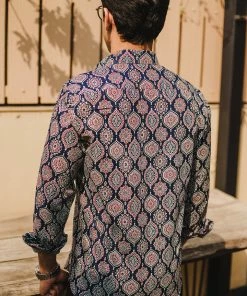 PRINTS VALLEY Blue Persian Ajrakh Shirt