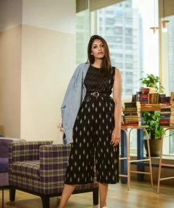 Threeness Black Ikat Jumpsuit Breezy Summer