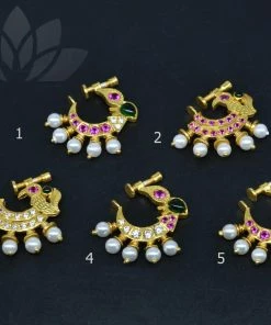 PraDe Jewels Bridal Nosepin Set C Silver Nose Pins