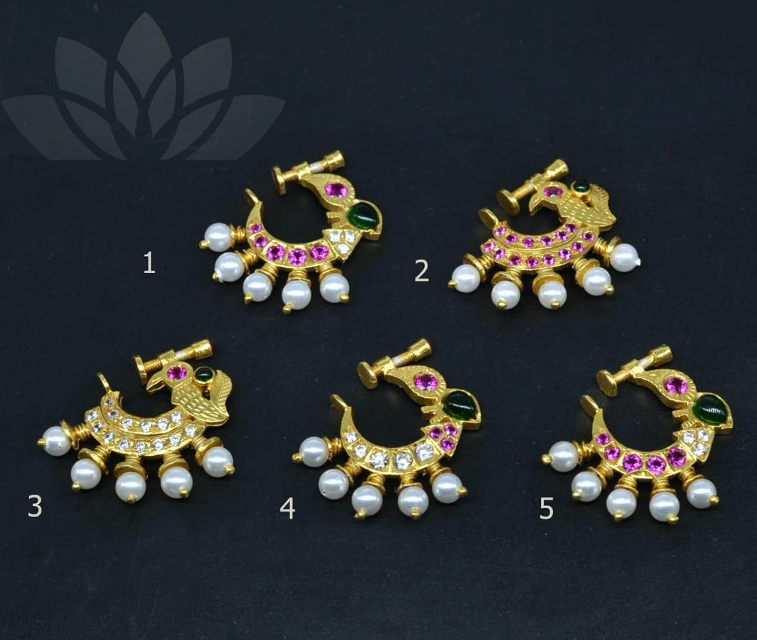 PraDe Jewels Bridal Nosepin Set C Silver Nose Pins 1 PraDe Jewels Bridal Nosepin Set C Silver Nose Pins