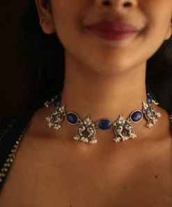PraDe Jewels Necklace Jaladhija Set SIlver Necklaces