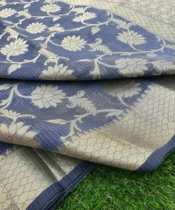 Tashi Threads Grey Floral Kota Saree Sarees