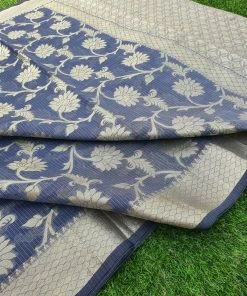 Tashi Threads Grey Floral Kota Saree Sarees