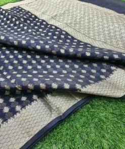 Tashi Threads Black Motif Kota Saree