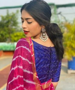 Tashi Threads Sarees Kota Leheriya Saree - Pink