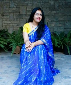 Tashi Threads Sarees Kota Leheriya Saree - Blue