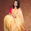 Tashi Threads Sarees Kota Tissue Silk Saree - Yellow