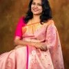 Tashi Threads Sarees Kota Tissue Silk Saree - Pastel Pink
