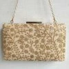 AMYRA Beige Sequin Embroidered Box Clutch