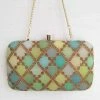AMYRA Purse & Potli Morocco Shaded Pure Silk Banarasi Clutch - Green