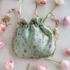 AMYRA Petunia Silk Floral Aquamarine Potli Bag