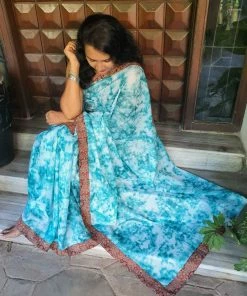 Tashi Threads Sarees Silk Kota Saree - Greyish Blue