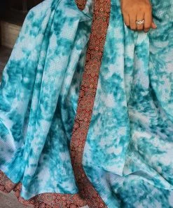 Tashi Threads Sarees Silk Kota Saree - Greyish Blue