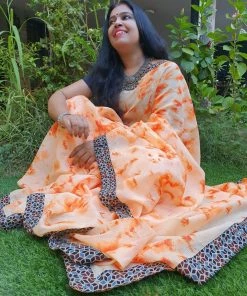 Tashi Threads Sarees Silk Kota Saree - Orange