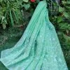 Tashi Threads Sarees Embroidered Kota Doria Saree - Pastel Green