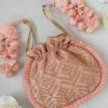AMYRA Leela Heritage Potli - Peach Purse & Potli