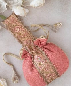 AMYRA Purse & Potli Mughal Old Rose Potli