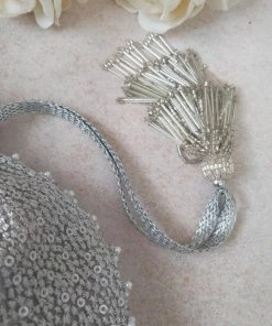 AMYRA Purse & Potli Silver Sequin Potli Bag