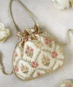 AMYRA Purse & Potli Ishara Potli - Off White