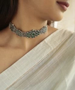 PraDe Jewels SIlver Necklaces Mirror Choker Prisha