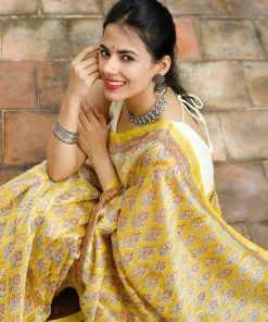 Tashi Threads Sarees Manjari Yellow