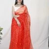 Tashi Threads Tara Tangerine Sarees