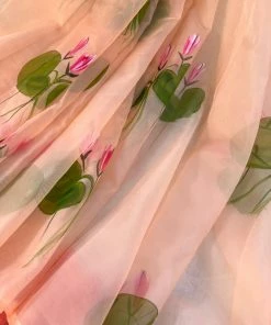 Tashi Threads Zoya Peach Sarees