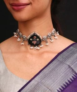 PraDe Jewels Choker Mahi SIlver Necklaces