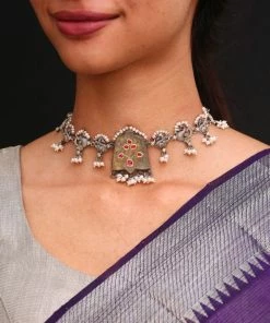 PraDe Jewels Choker Rahi SIlver Necklaces