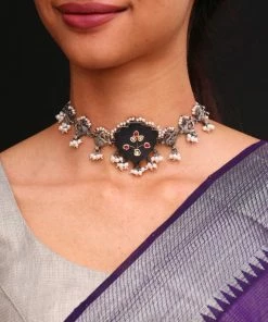 PraDe Jewels Choker Neha SIlver Necklaces