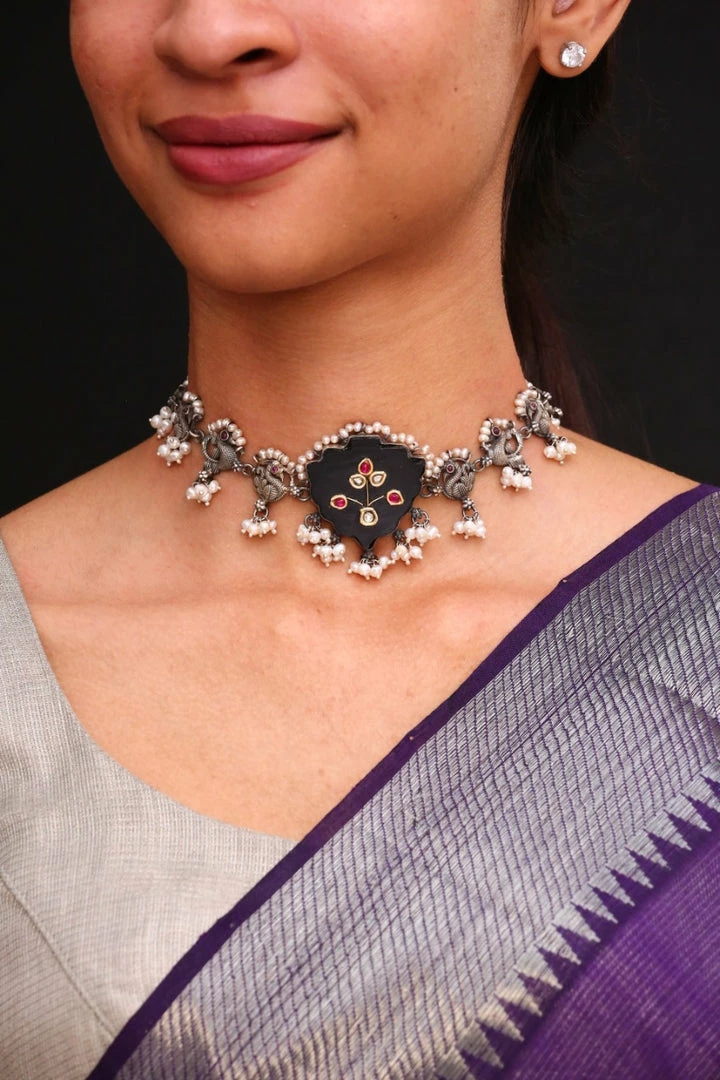 PraDe Jewels Choker Neha SIlver Necklaces 1 PraDe Jewels Choker Neha SIlver Necklaces