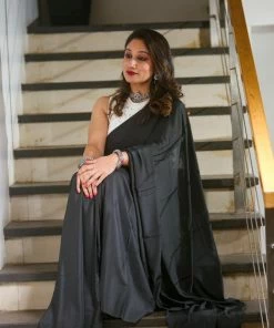 Tashi Threads Chandini Black Saree Sarees