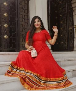 Label RishMaan Uptown Contemporary Marigold - Red