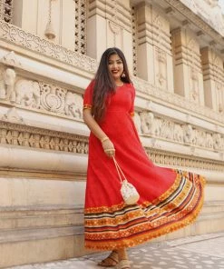 Label RishMaan Uptown Contemporary Marigold - Red