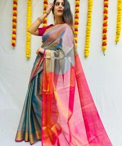 Tashi Threads Swara Mauve Sarees
