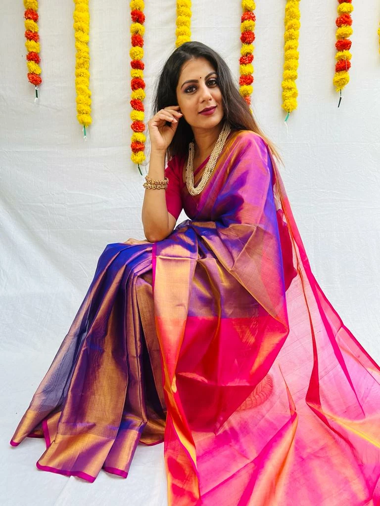 Tashi Threads Sarees Swara Purple 1 Tashi Threads Sarees Swara Purple