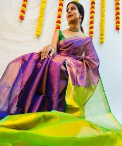Tashi Threads Sarees Swara Violet