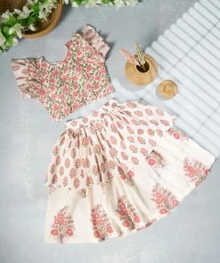 Manjal Couture Mini Corner White Floral Lehenga