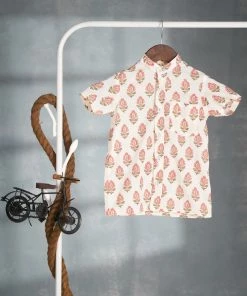 Manjal Couture Mini Corner White Motif Shirt