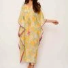 Threeness Breezy Summer Yellow Tropical Kaftan