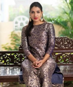 The Stitches Margazhi Moments Zeenath - Navy Blue