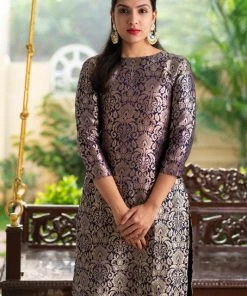 The Stitches Margazhi Moments Zeenath - Navy Blue