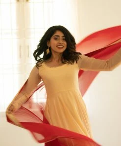 Ekanta Isha Cream Georgette Dress