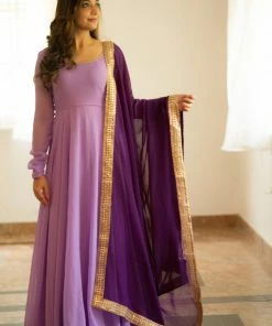 Ekanta Isha Purple Georgette Dress Margazhi Moments